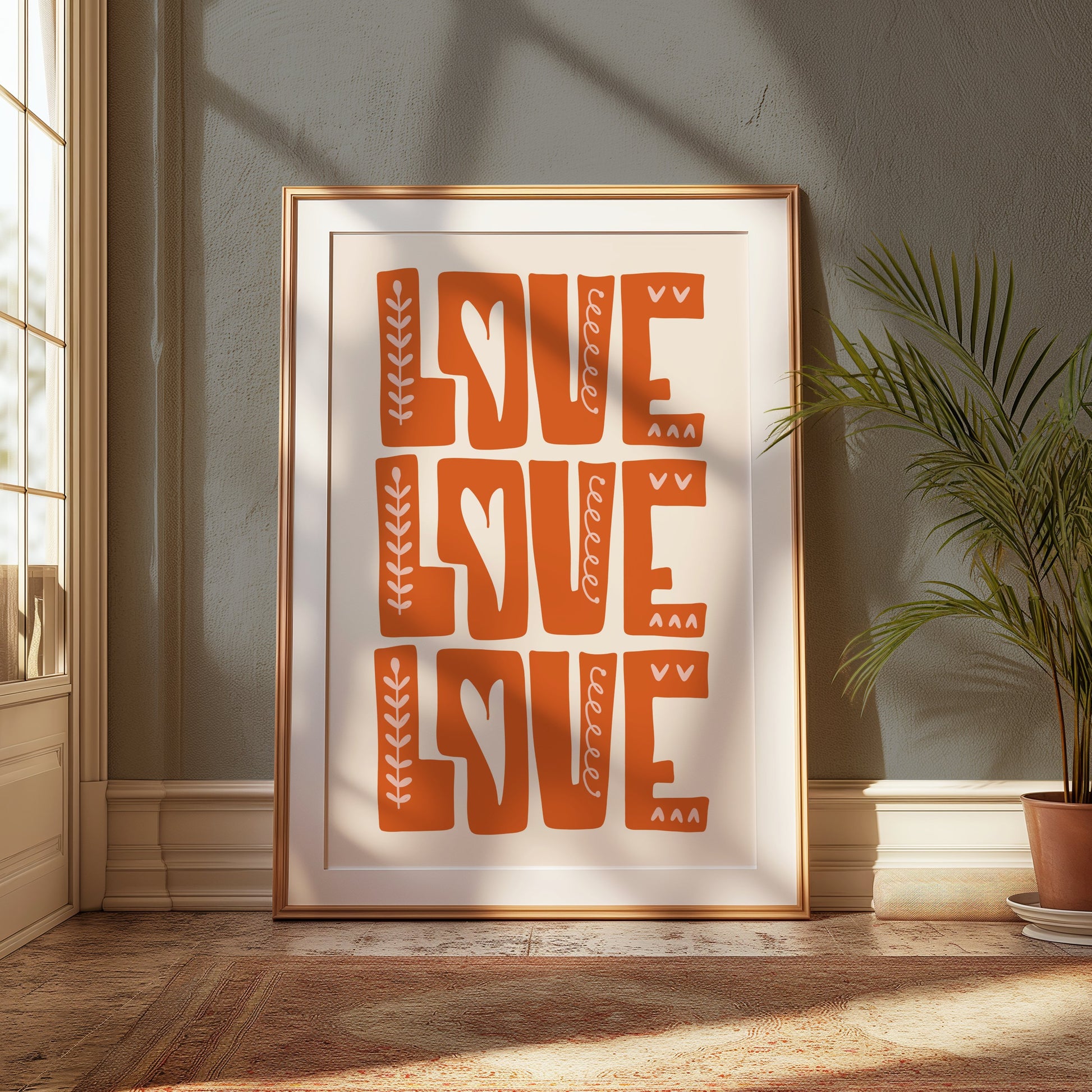 Premium Poster of Repeating Love Pattern with Hearts Art Posters