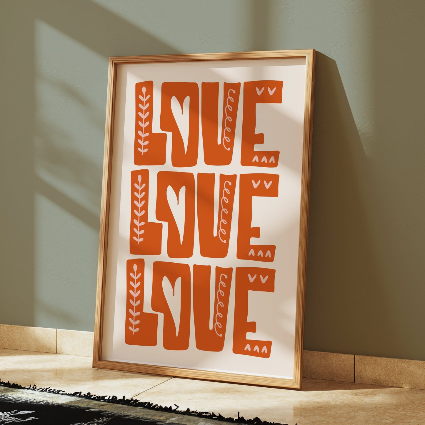 Premium Poster of Repeating Love Pattern with Hearts Art Posters