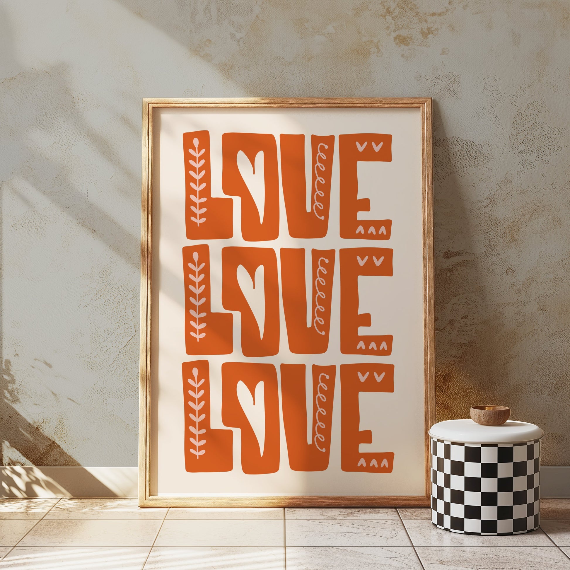 Premium Poster of Repeating Love Pattern with Hearts Art Posters