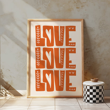 Premium Poster of Repeating Love Pattern with Hearts Art Posters