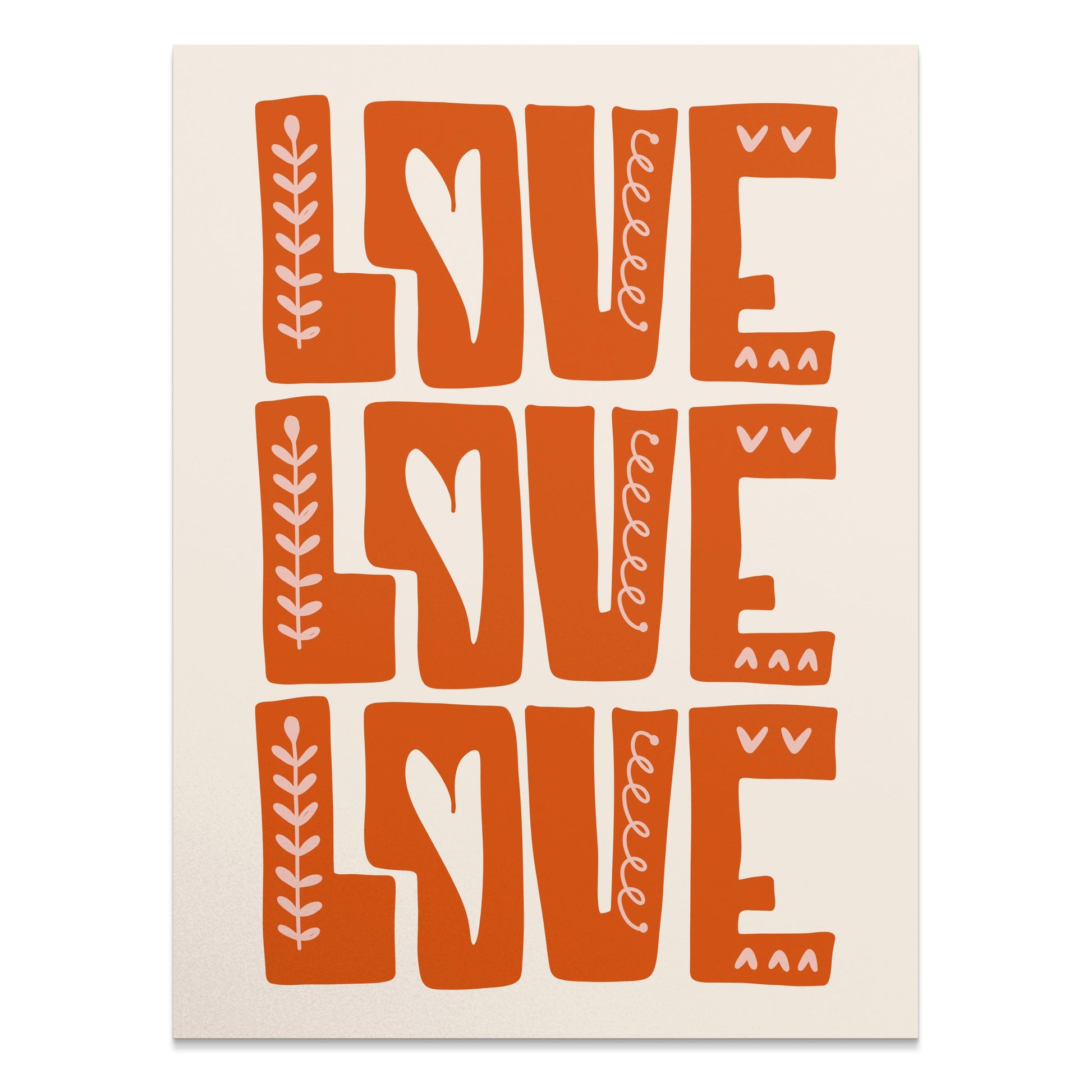 Premium Poster of Repeating Love Pattern with Hearts Art Posters