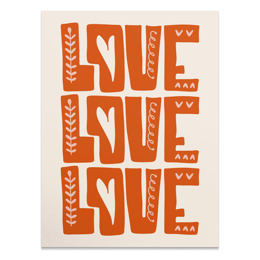 Premium Poster of Repeating Love Pattern with Hearts Art Posters