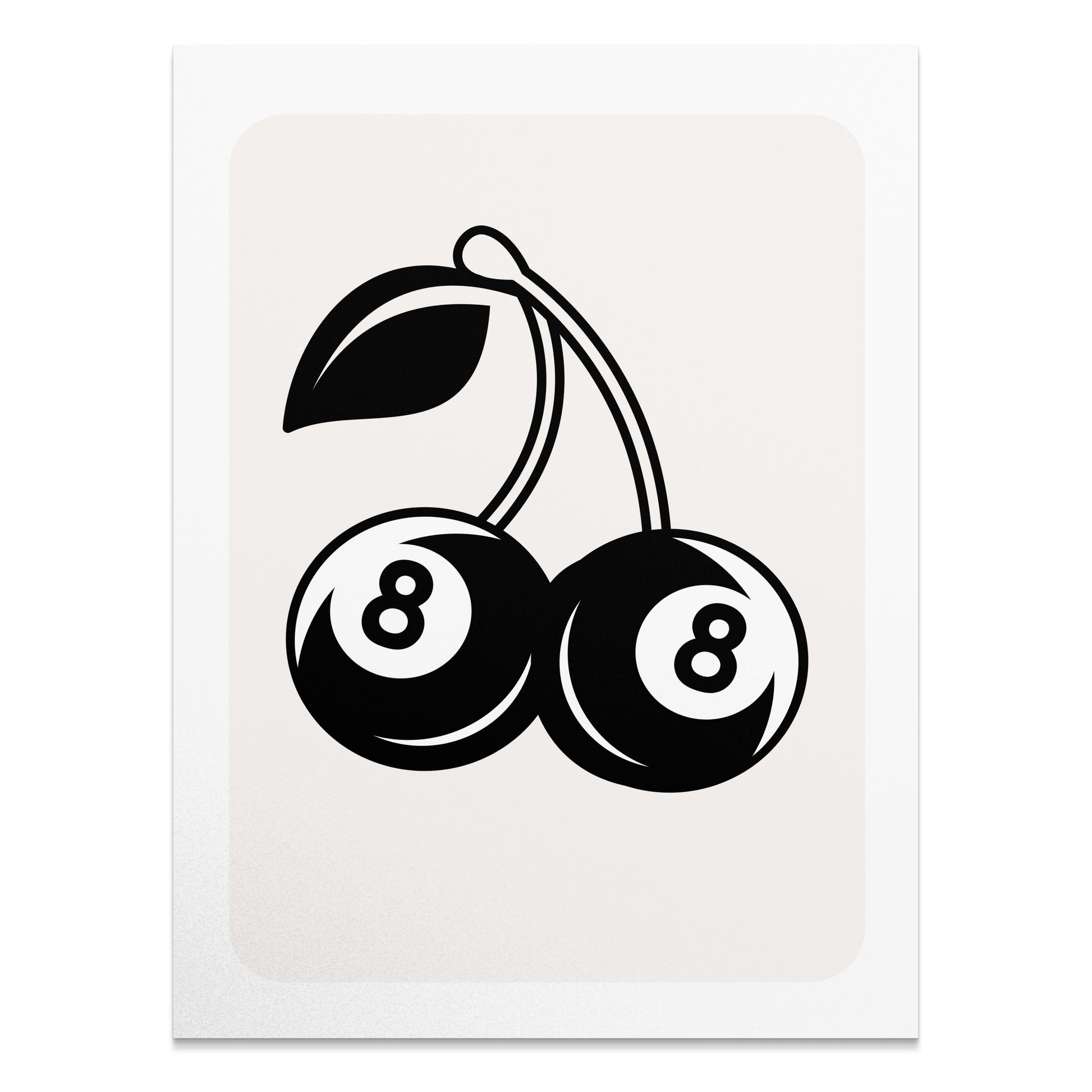 Premium Poster of Retro Art Cherry Eight Ball Design Posters