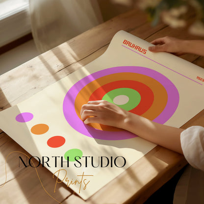 Premium Poster of Retro Bauhaus 1923 Art Circles Design Posters