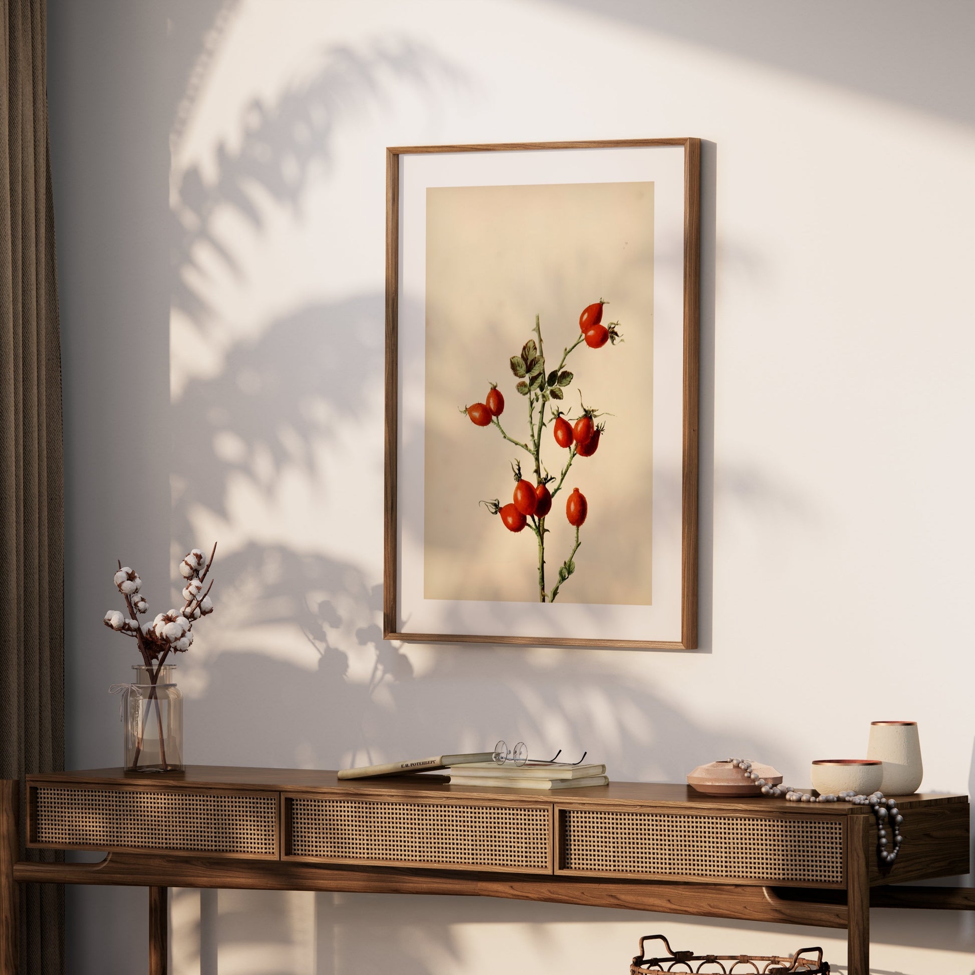 Premium Poster of Retro Botanical Display of Wild Rose Hip Posters
