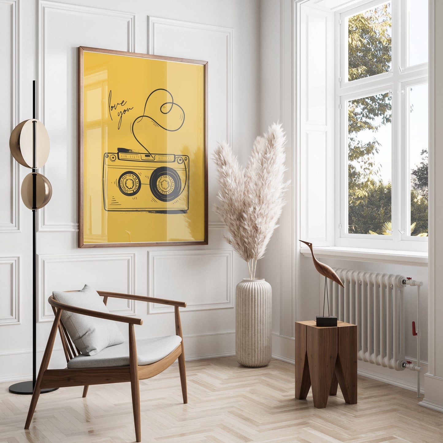 Premium Poster of Retro Cassette Tape Artwork Love You Romantic Posters