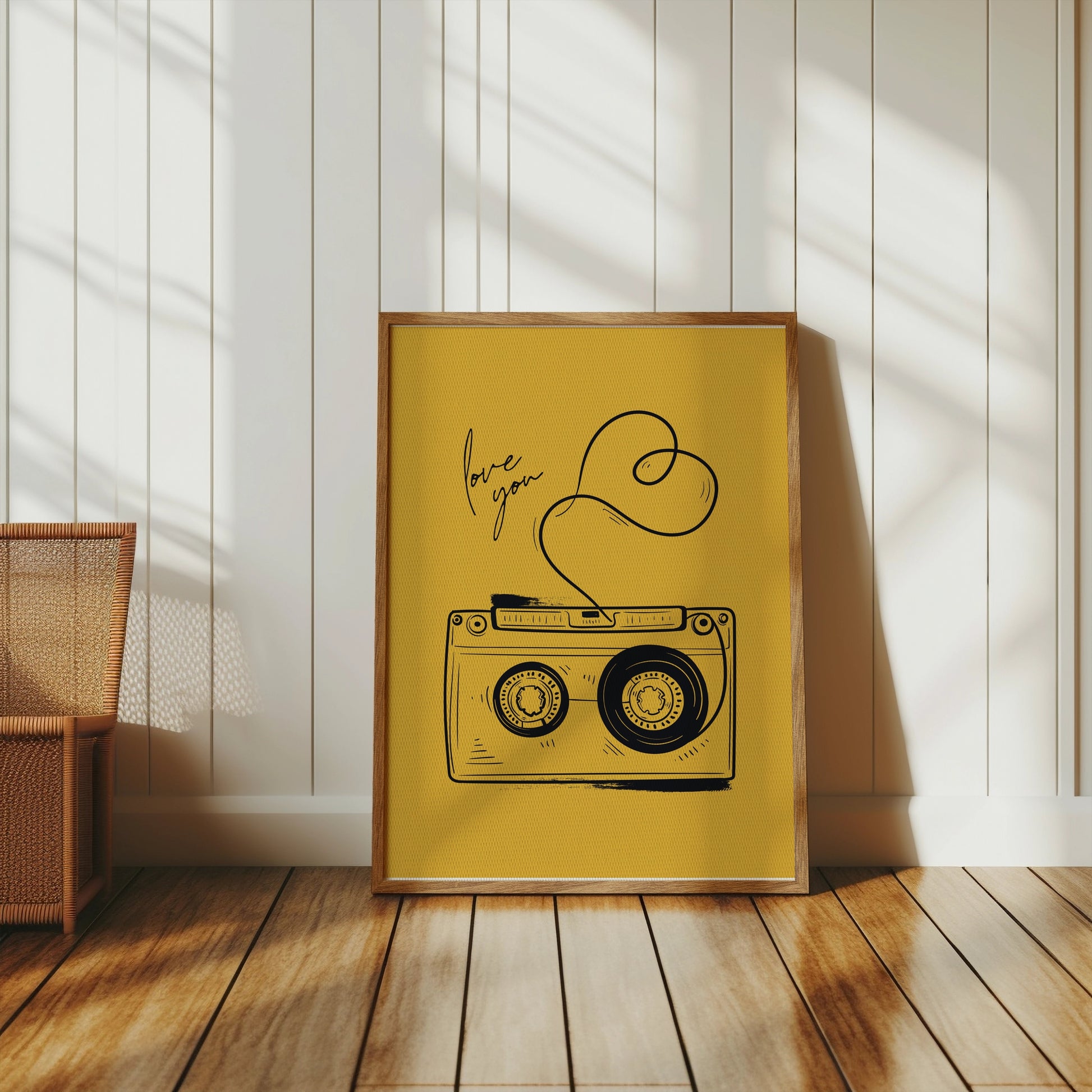 Premium Poster of Retro Cassette Tape Artwork Love You Romantic Posters