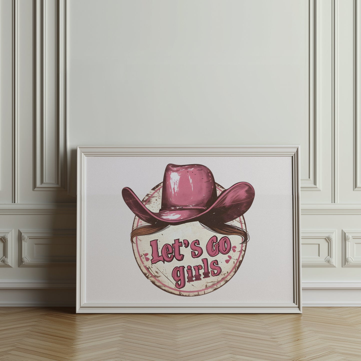 Premium Poster of Retro Cowgirl Hat Let's Go Girls Inspirational Posters