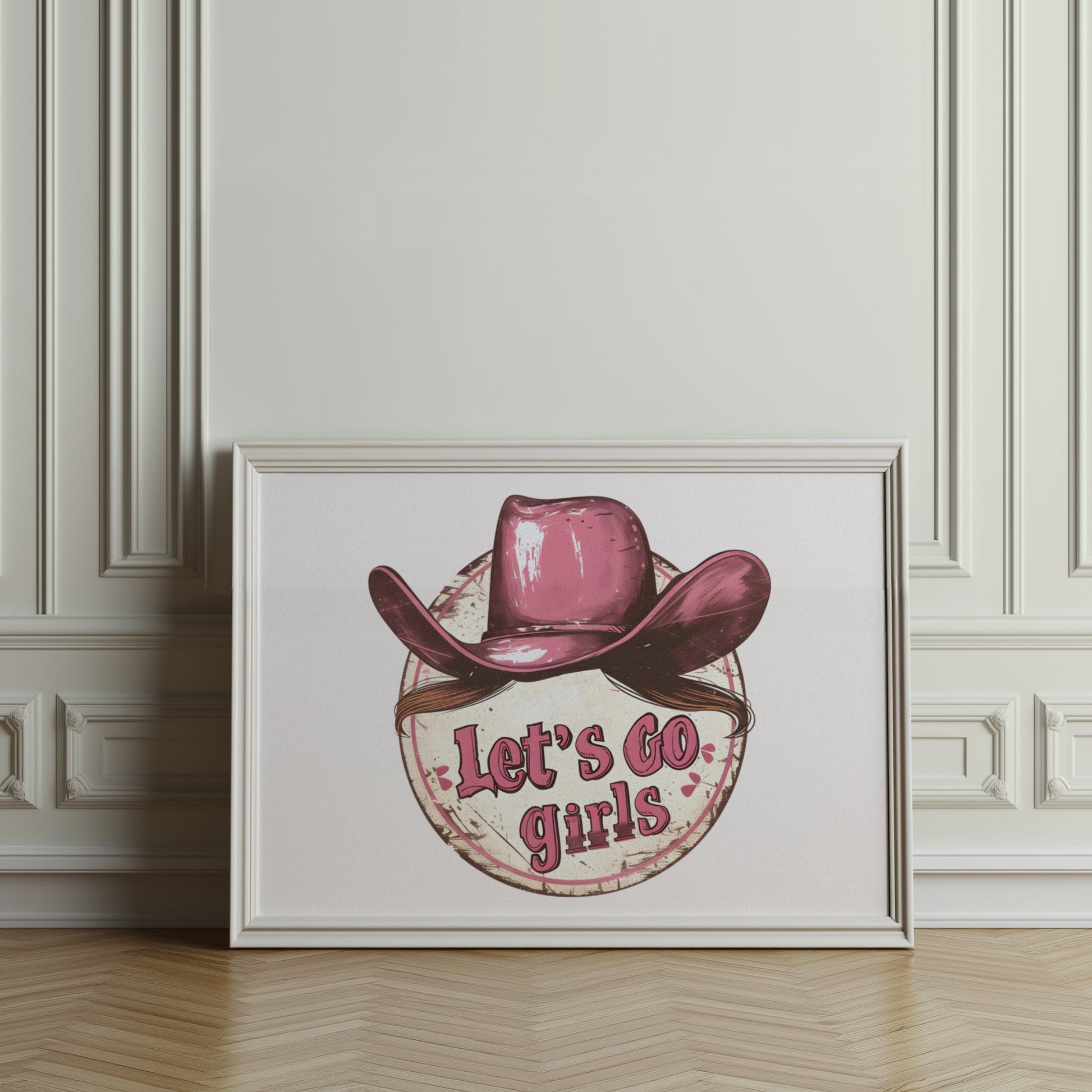 Premium Poster of Retro Cowgirl Hat Let's Go Girls Inspirational Posters