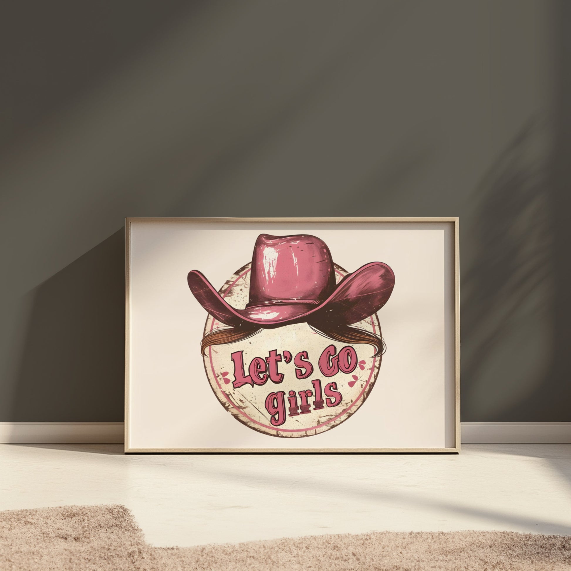 Premium Poster of Retro Cowgirl Hat Let's Go Girls Inspirational Posters