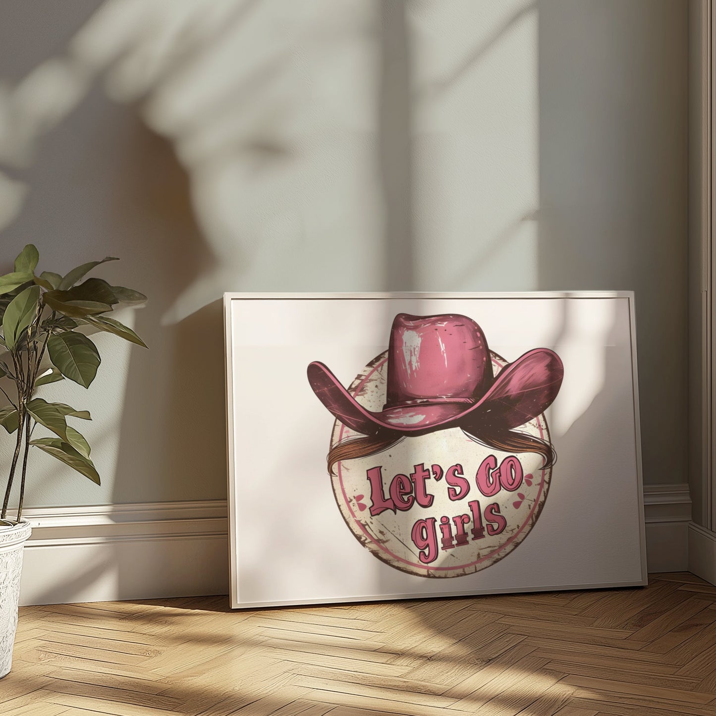 Premium Poster of Retro Cowgirl Hat Let's Go Girls Inspirational Posters