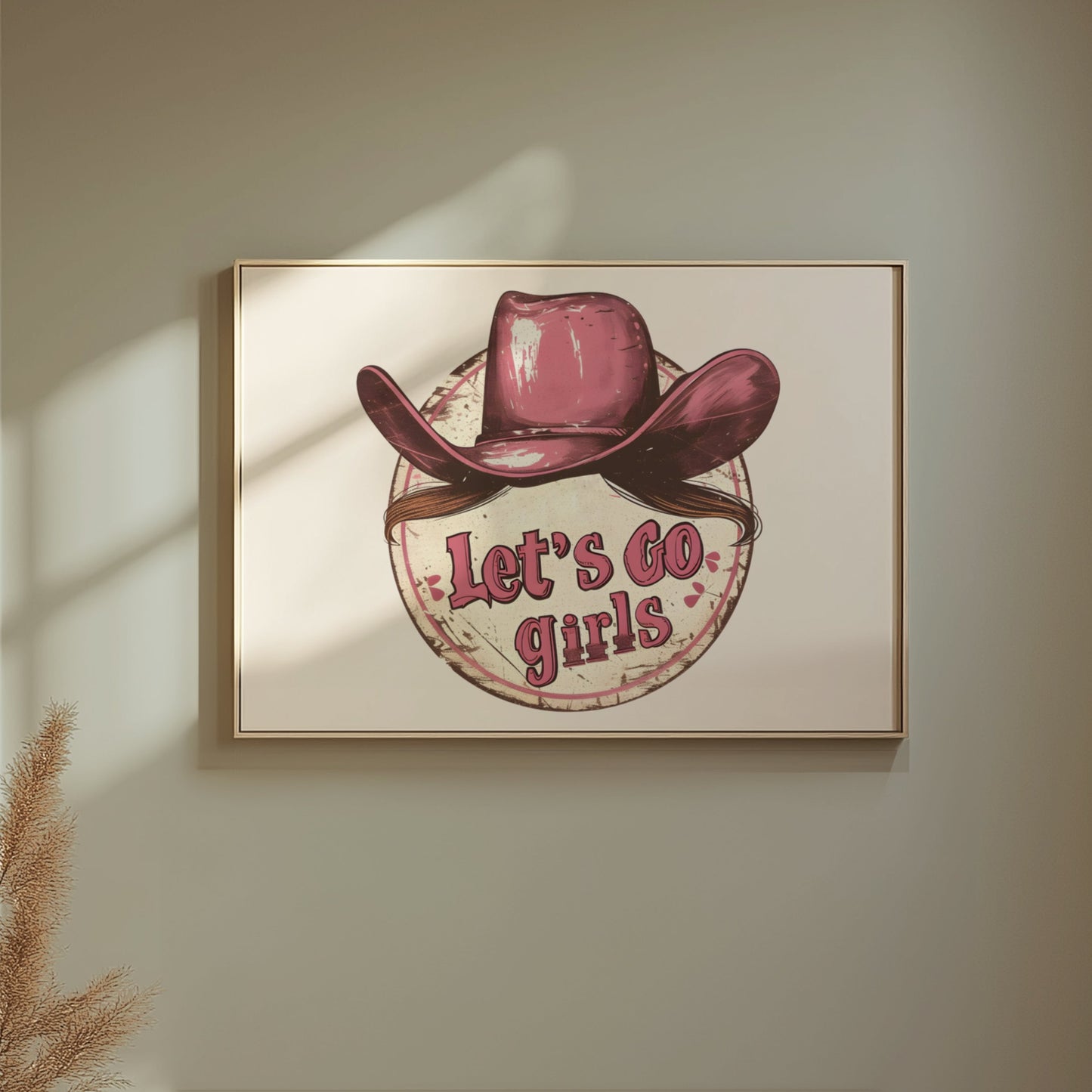 Premium Poster of Retro Cowgirl Hat Let's Go Girls Inspirational Posters