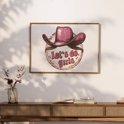 Premium Poster of Retro Cowgirl Hat Let's Go Girls Inspirational Posters