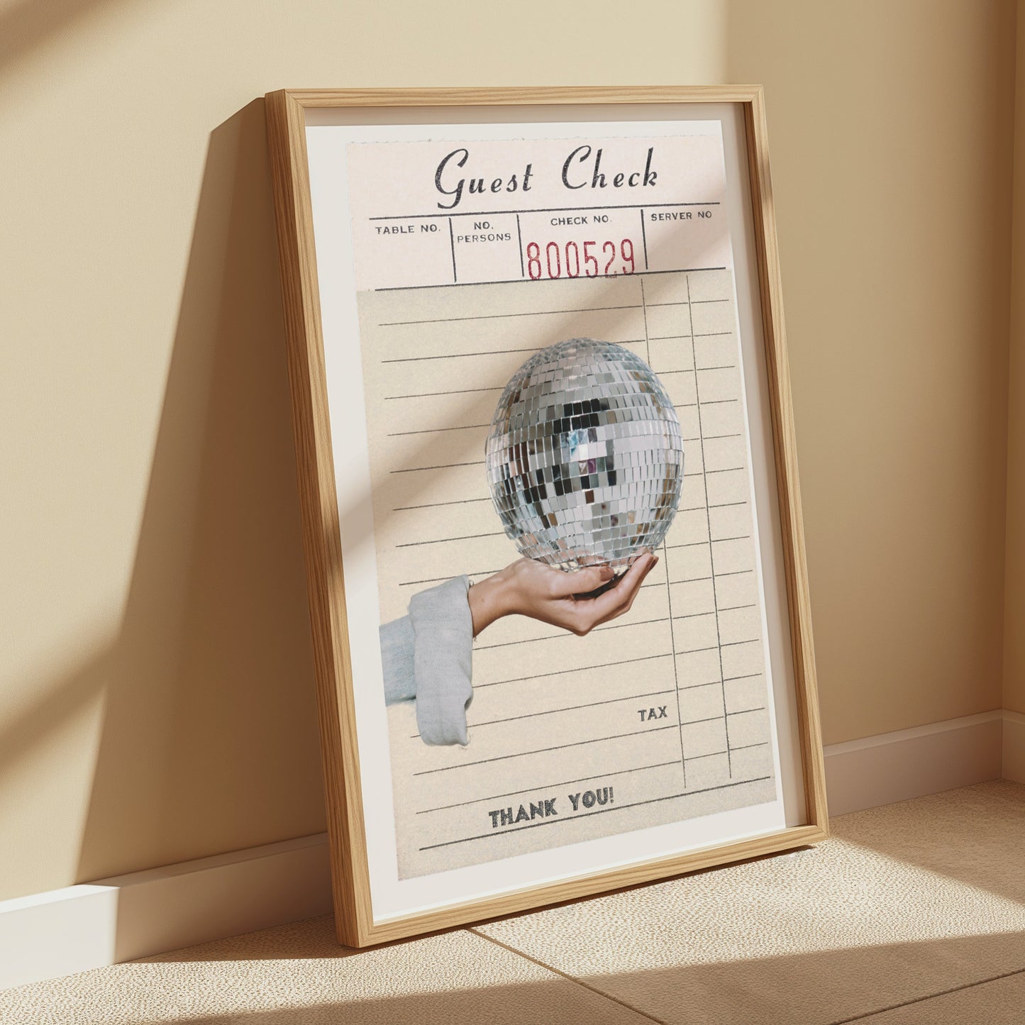 Premium Poster of Retro Disco Ball Hand Holding Vintage Style Posters