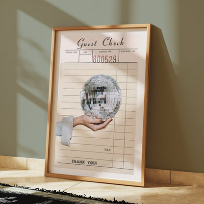 Premium Poster of Retro Disco Ball Hand Holding Vintage Style Posters