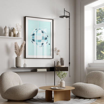 Premium Poster of Retro Disco Ball Lighting Up Your Room Posters