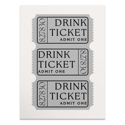 Premium Poster of Retro Drink Ticket Admit One Vintage Style Posters