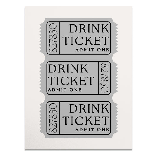 Premium Poster of Retro Drink Ticket Admit One Vintage Style Posters