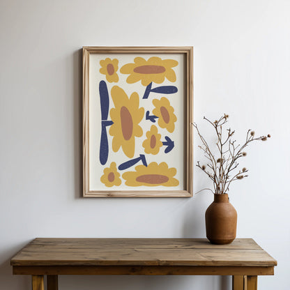 Premium Poster of Retro Floral Pattern Art Print Posters