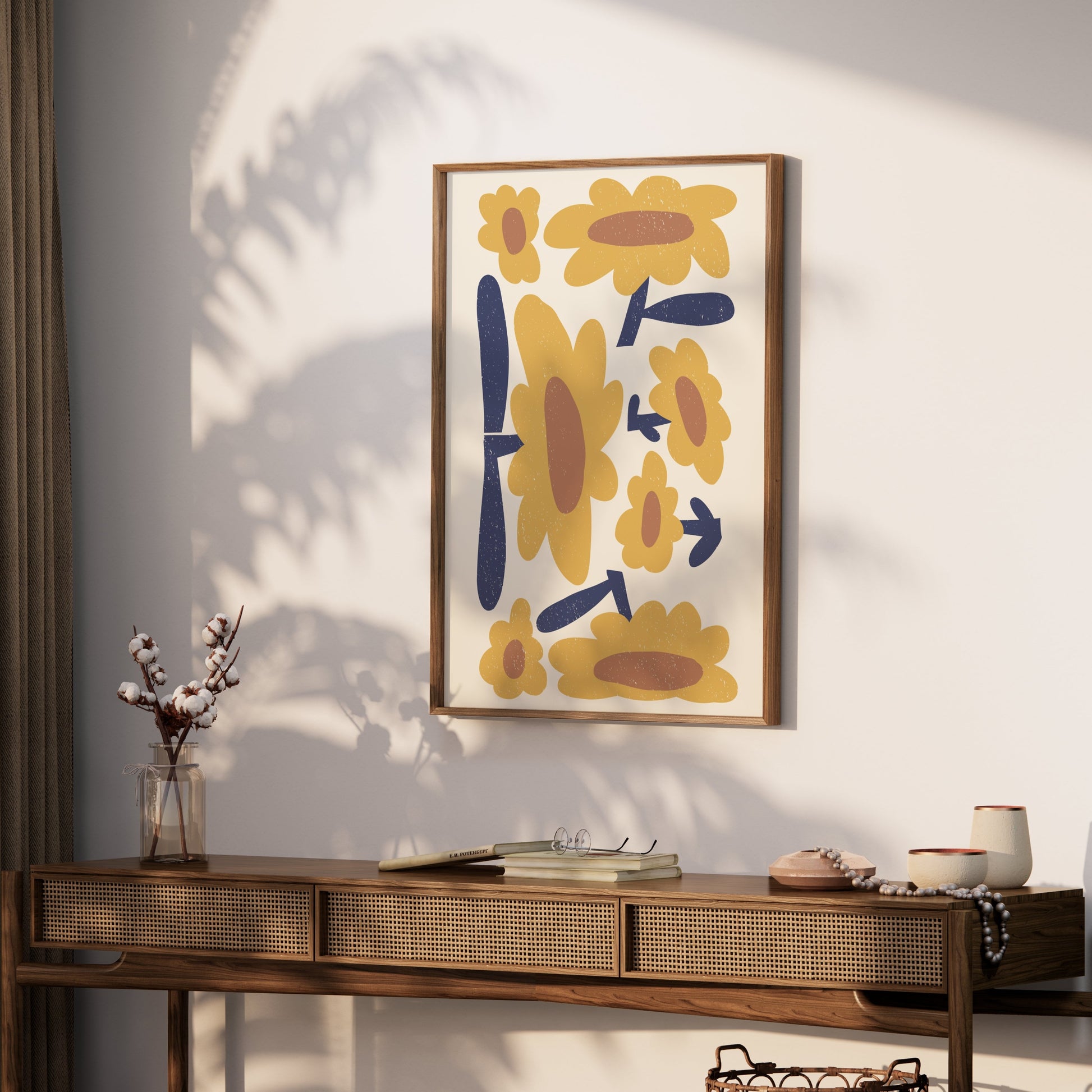 Premium Poster of Retro Floral Pattern Art Print Posters