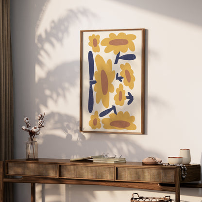 Premium Poster of Retro Floral Pattern Art Print Posters