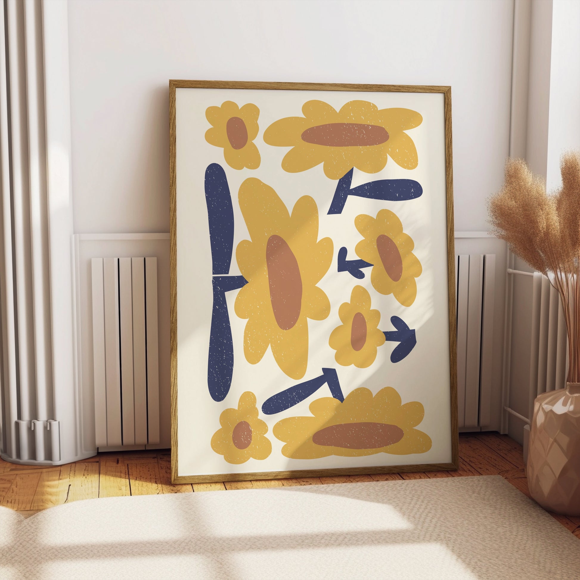 Premium Poster of Retro Floral Pattern Art Print Posters