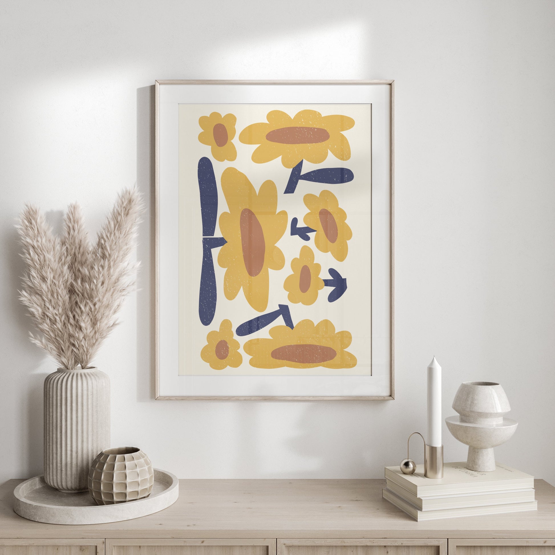 Premium Poster of Retro Floral Pattern Art Print Posters