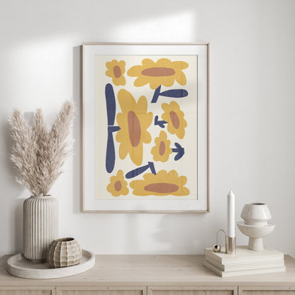 Premium Poster of Retro Floral Pattern Art Print Posters