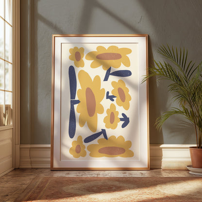 Premium Poster of Retro Floral Pattern Art Print Posters