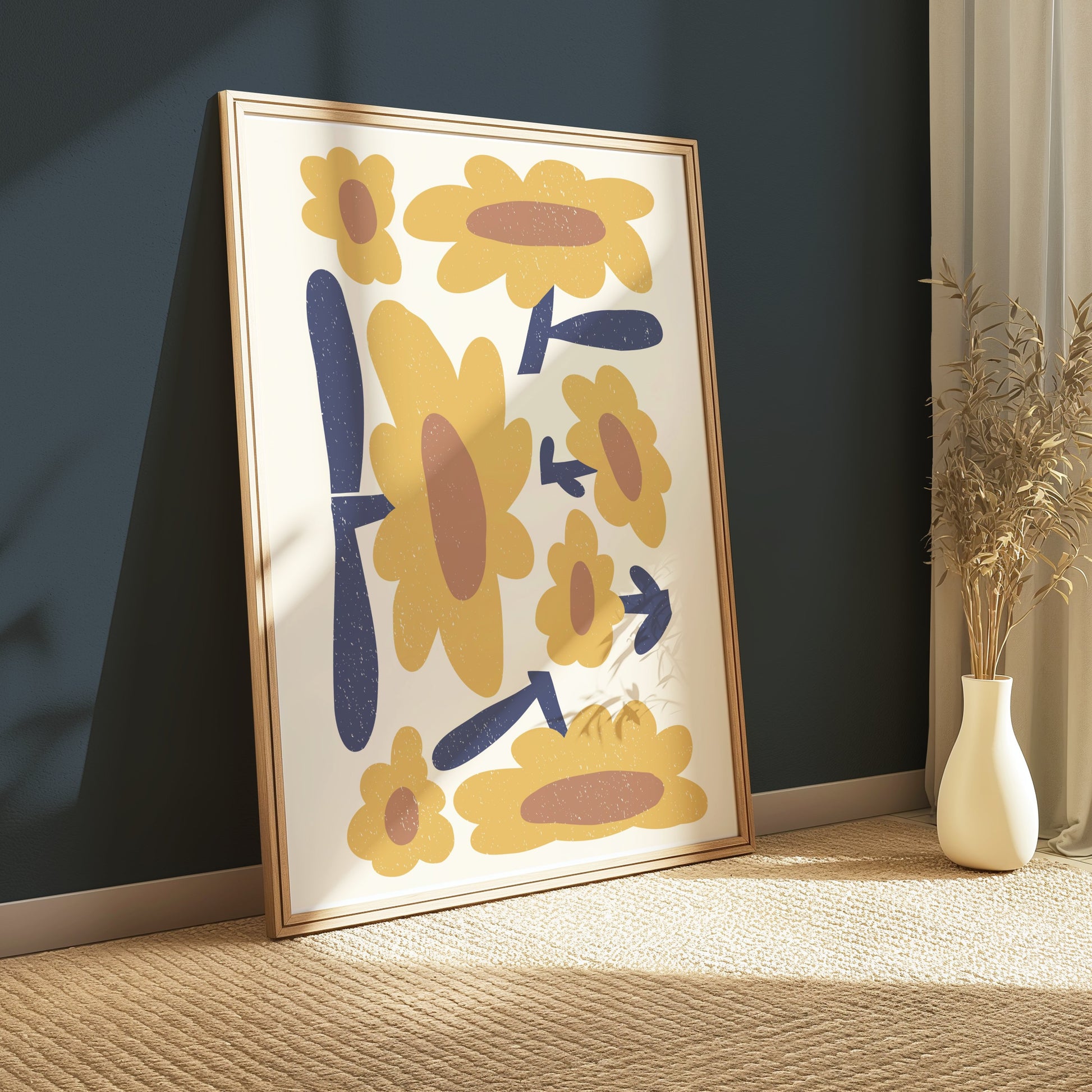 Premium Poster of Retro Floral Pattern Art Print Posters