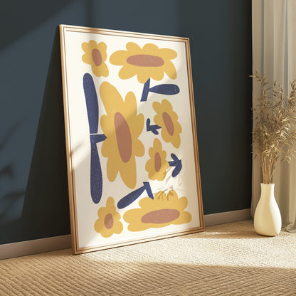 Premium Poster of Retro Floral Pattern Art Print Posters