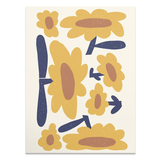Premium Poster of Retro Floral Pattern Art Print Posters