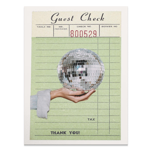 Premium Poster of Retro Guest Check Poster with Disco Ball Posters