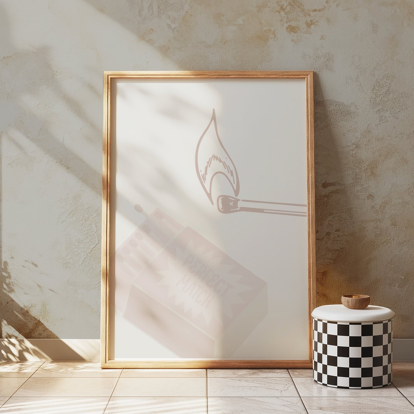 Premium Poster of Retro Matchbox and Matchstick Art Print Posters