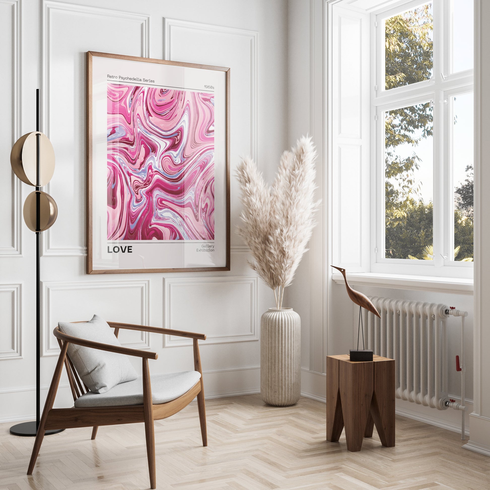 Premium Poster of Retro Psychedelia Series Gallery Exhibition Love Posters
