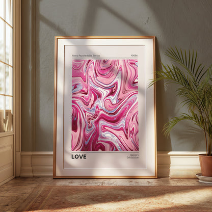 Premium Poster of Retro Psychedelia Series Gallery Exhibition Love Posters
