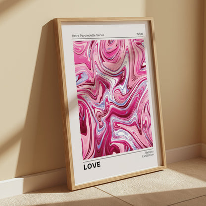 Premium Poster of Retro Psychedelia Series Gallery Exhibition Love Posters