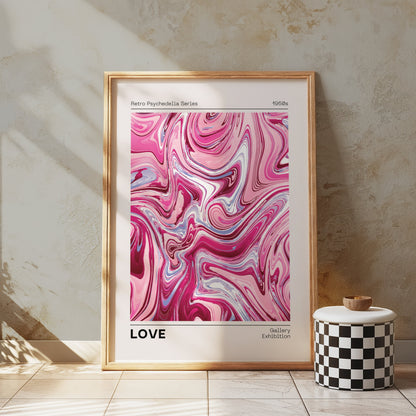 Premium Poster of Retro Psychedelia Series Gallery Exhibition Love Posters