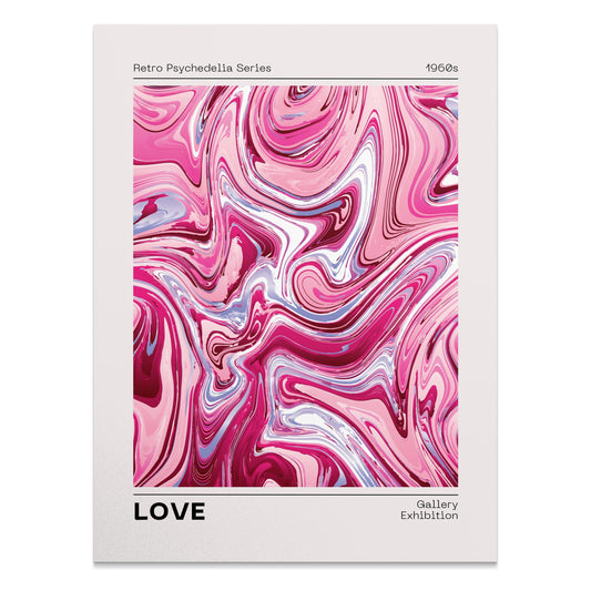 Premium Poster of Retro Psychedelia Series Gallery Exhibition Love Posters