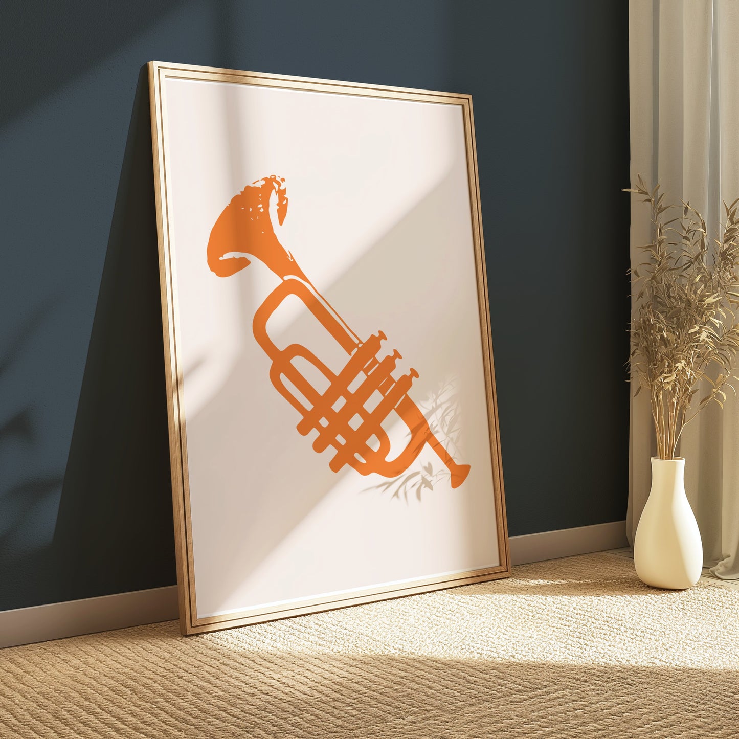 Premium Poster of Retro Style Abstract Trumpet Art Print Posters