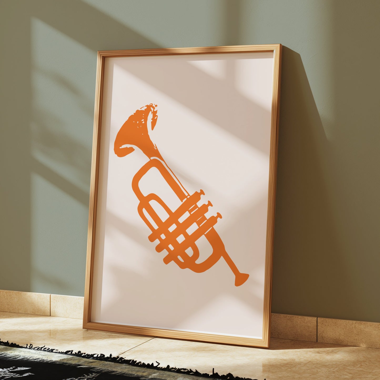 Premium Poster of Retro Style Abstract Trumpet Art Print Posters