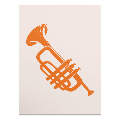 Premium Poster of Retro Style Abstract Trumpet Art Print Posters