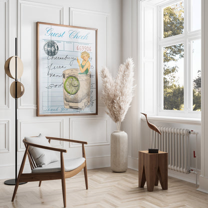 Premium Poster of Retro Style Cocktail Art with Guest Check Posters