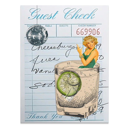 Premium Poster of Retro Style Cocktail Art with Guest Check Posters