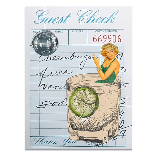 Premium Poster of Retro Style Cocktail Art with Guest Check Posters