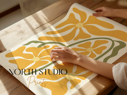 Premium Poster of Retro Style Floral Art Design Posters