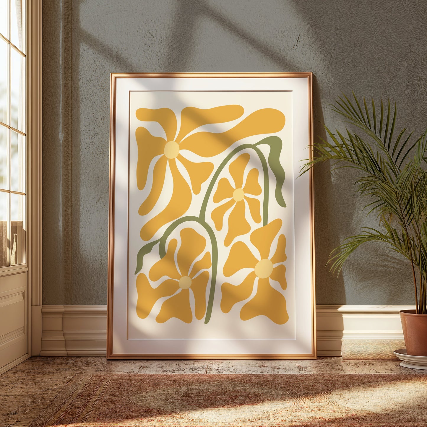 Premium Poster of Retro Style Floral Art Design Posters