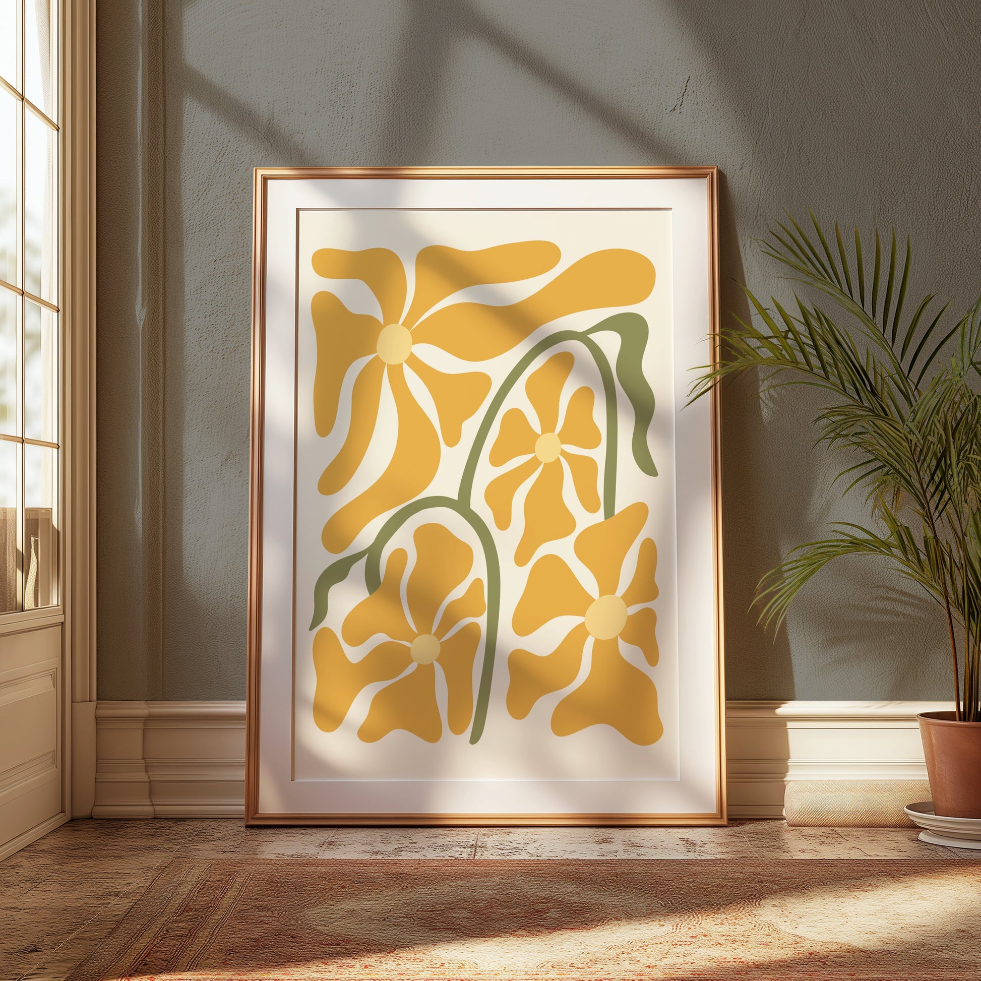 Premium Poster of Retro Style Floral Art Design Posters