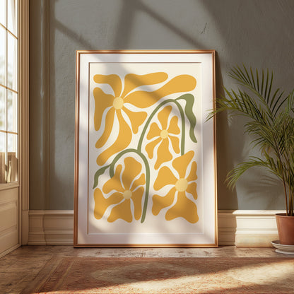 Premium Poster of Retro Style Floral Art Design Posters