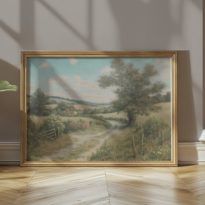 Premium Poster of Road Leading to Countryside Scenery Posters